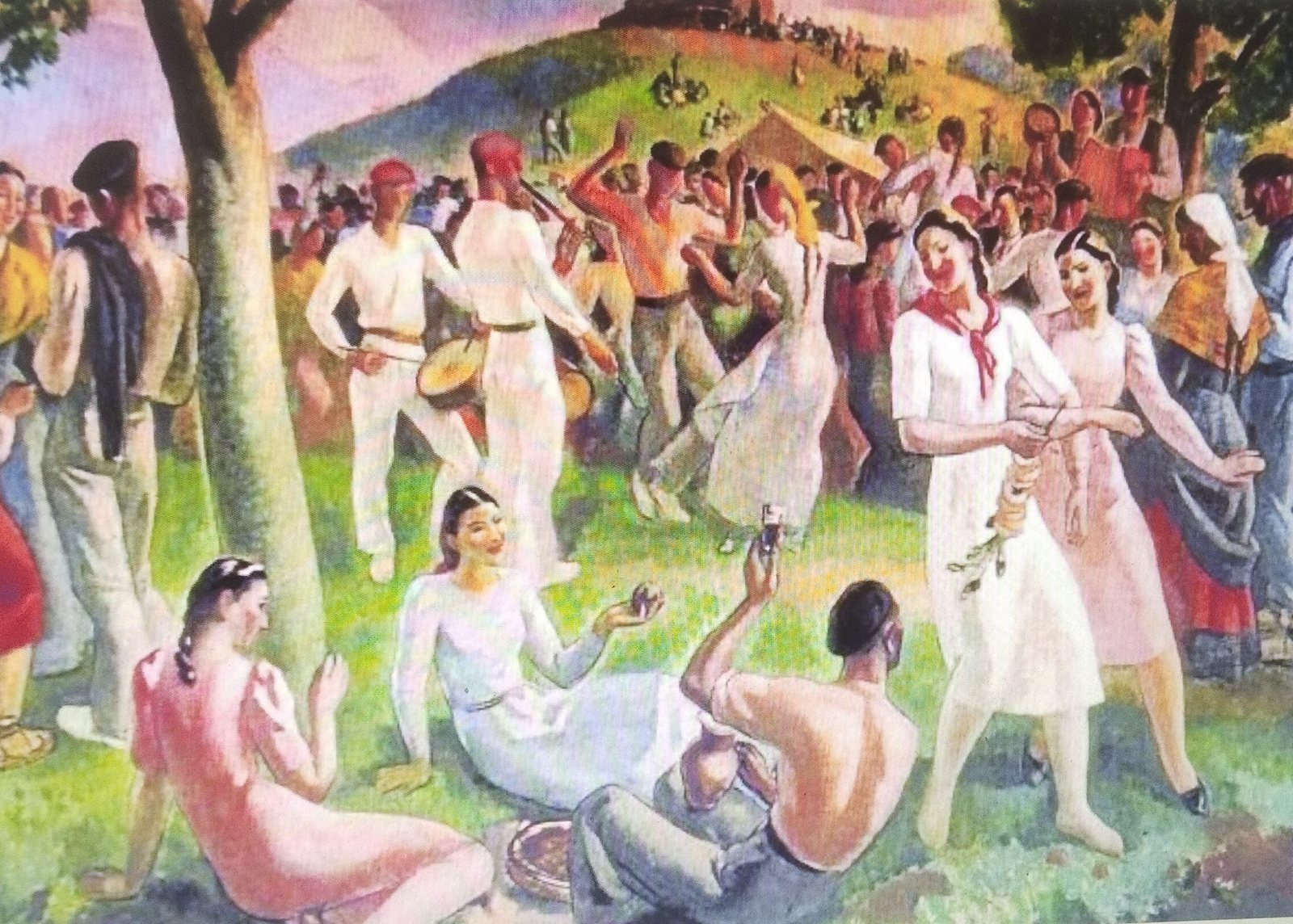 «Romería vasca», de Aurelio Arteta. Obra en dominio público, Wikimedia Commons.